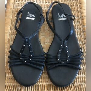 MPO BLACK FLAT SANDALS sz 8